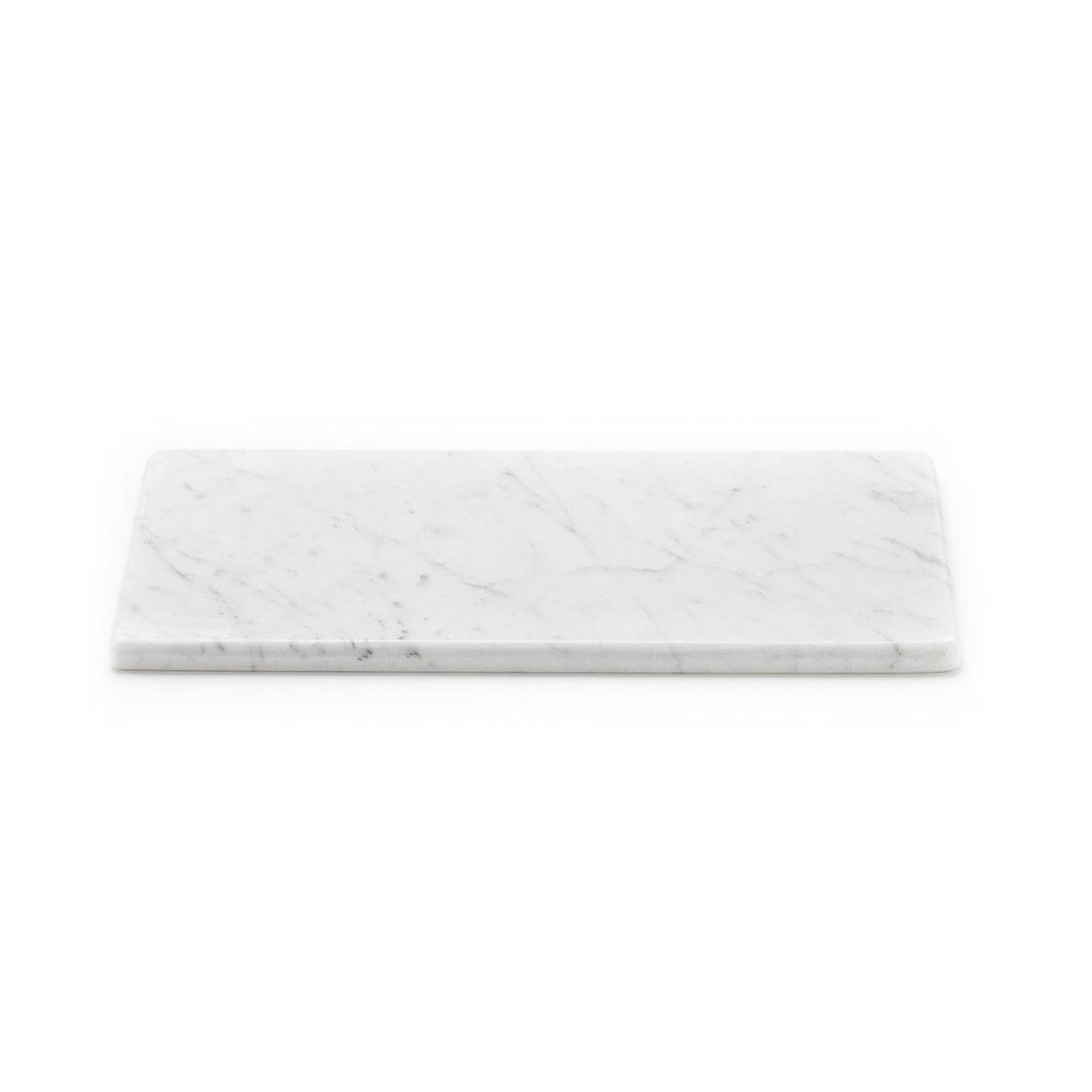 Vassoio in marmo Bianco Carrara con bordo rigato